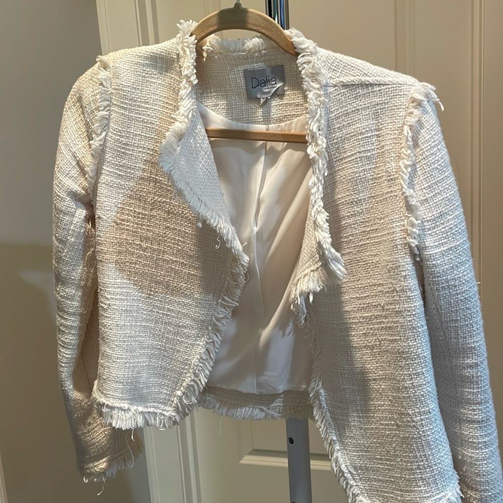 Ivory tweed lady jacket Sz S